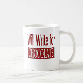 Schreibt für Schokoladen-Geschenk für Verfasser Kaffeetasse