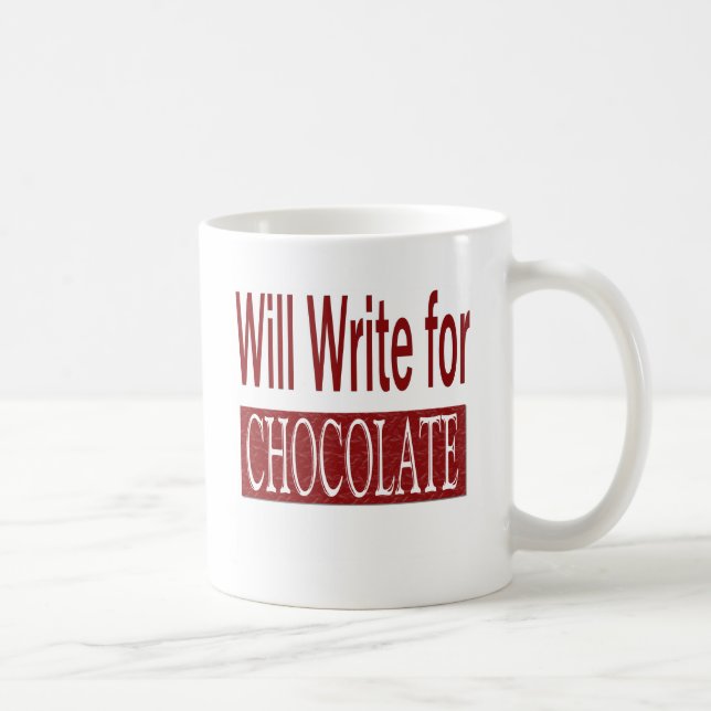 Schreibt für Schokoladen-Geschenk für Verfasser Kaffeetasse (Rechts)