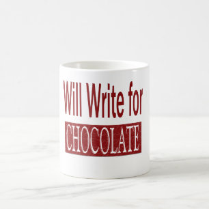 Schreibt für Schokoladen-Geschenk für Verfasser Kaffeetasse