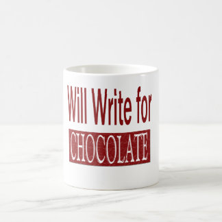 Schreibt für Schokoladen-Geschenk für Verfasser Kaffeetasse