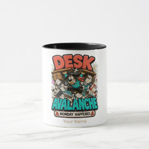 Schreibtisch Lawine Personalisiertes Lustiges Büro Tasse