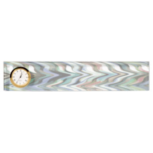Schreibtisch mit Uhr Namensplakette