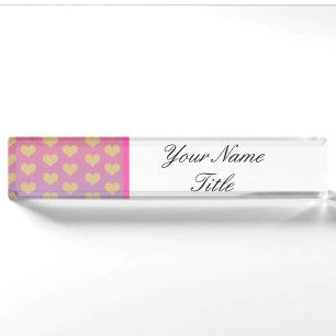 Schreibtisch Name Plate Ombré lilac rosa Gold mode Namensplakette