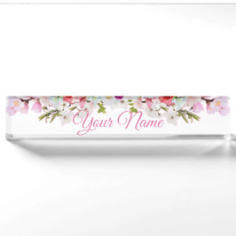 Schreibtisch Namplate - Blume Namensplakette