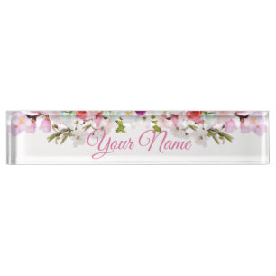 Schreibtisch Namplate - Blume Namensplakette
