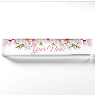 Schreibtisch Namplate - Blume Namensplakette