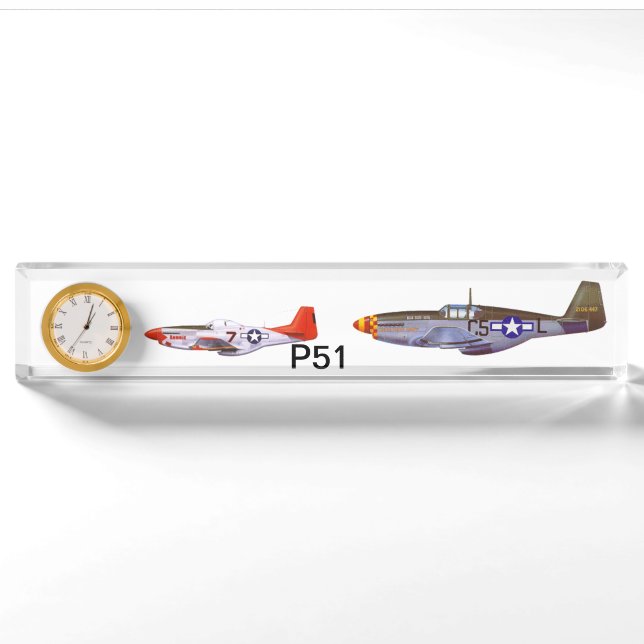 Schreibtisch-Nummernschild p51 durch highsaltire Namensplakette (Vorderseite)