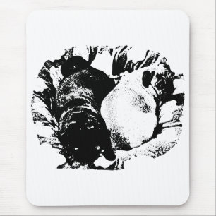 Schreibtisch ruhig mit zwei Pugs Mousepad