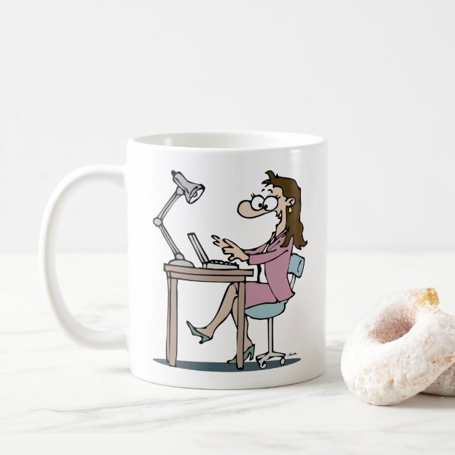 Schreibtischarbeiter Kaffeetasse (Mit Donut)