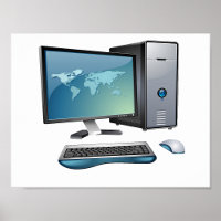 Schreibtischcomputer mit Monitor, Tastatur und Mau