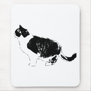 Schreibtischkatze, klare Form Mousepad