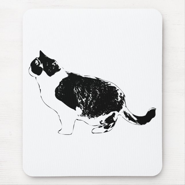 Schreibtischkatze, klare Form Mousepad (Vorne)