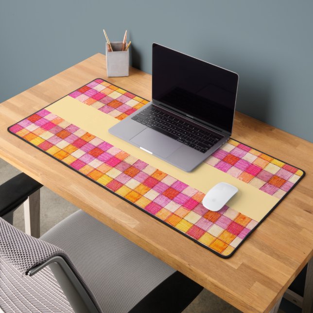 Schreibtischmatte aus rosa Orange und cremefarbene (Büro 2)