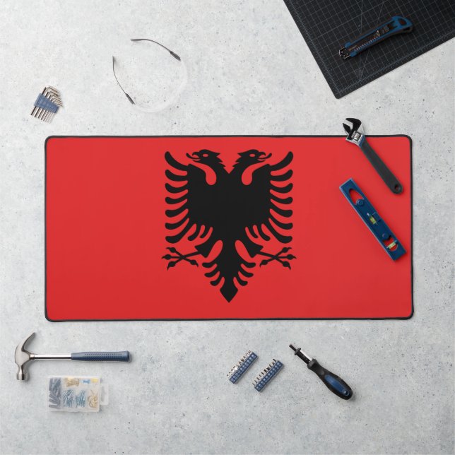 Schreibtischmatte mit Flagge Albaniens (Arbeitsplatz)