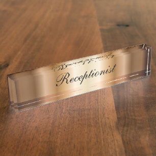 Schreibtischname Plate für elegante Rezeptioniste Namensplakette