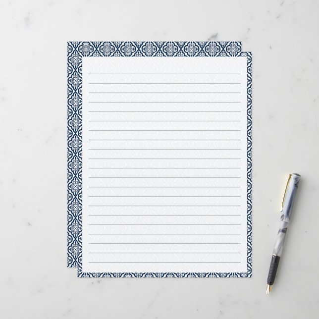 Schreibtischpapier für eingeklemmte Buchstaben (Vorderseite/Rückseite Beispiel)