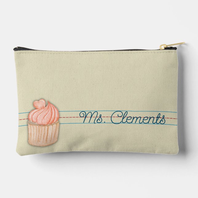 Schreibübungen Notebook Cupcake Pouch Zubehörtasche (Rückseite)