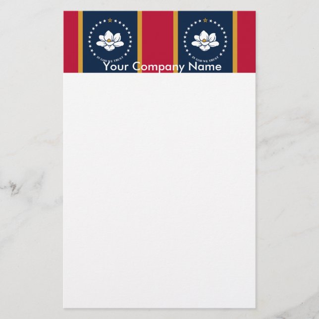 Schreibwaren mit der Flagge des US-Bundesstaates M Briefpapier (Vorderseite)