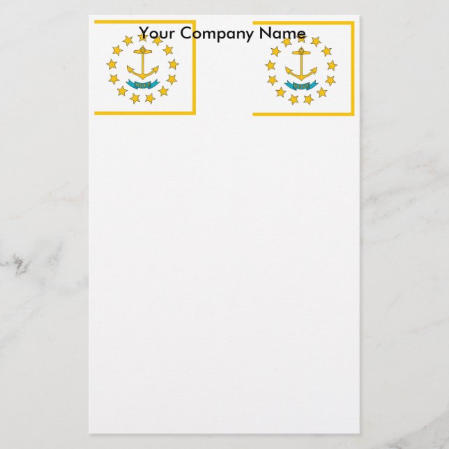 Schreibwaren mit Flagge auf der Insel Rhode Briefpapier (Vorderseite)