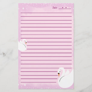 Schreibwarenpapier Schwan zart Briefpapier