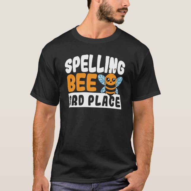 Schreibweise Biene 3. Platz Schule Rechtschreibbie T-Shirt (Vorderseite)