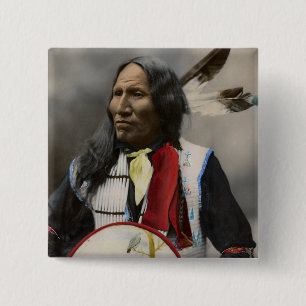 Schreie bei Oglala Sioux 1899 Indianer Vintage Button