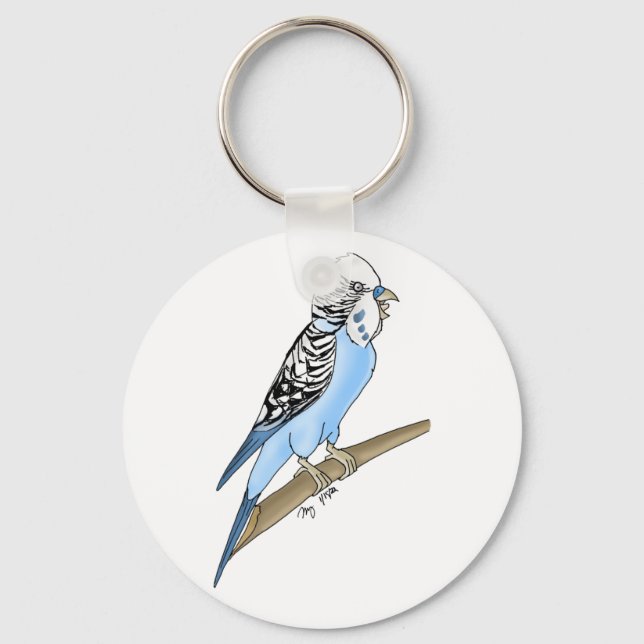 Schreie-Budgie-Schlüsselanhänger Schlüsselanhänger (Vorderseite)