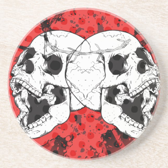 Schreie der Skulls auf dem roten Blut Untersetzer (Vorne)