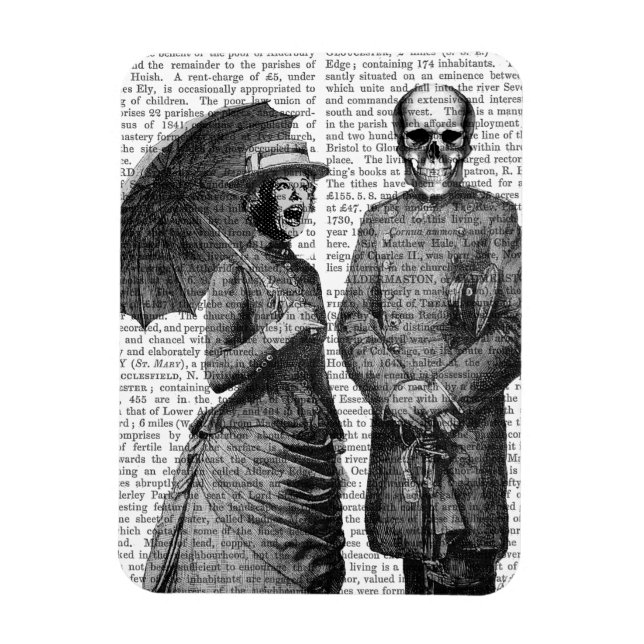 Schreie Frauen und Schädel Magnet (Vertikal)