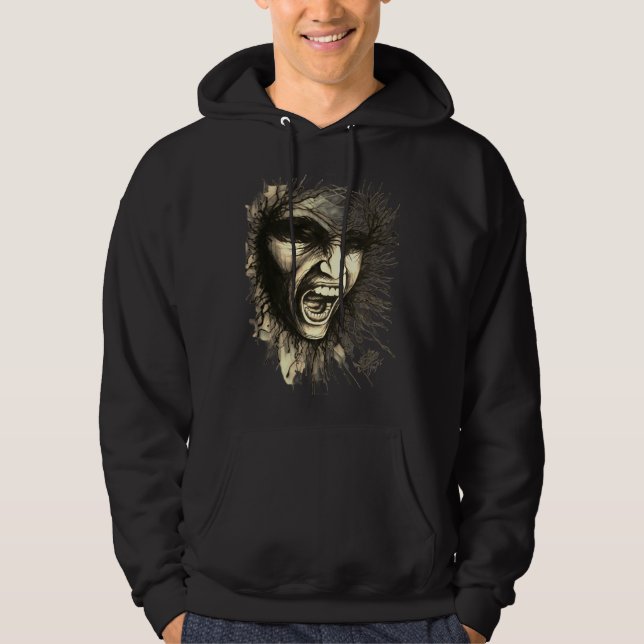Schreie-Gesicht-Hoodie Hoodie (Vorderseite)