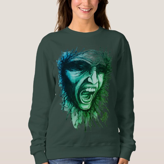 Schreie Gesicht Sweatshirt (Vorderseite)