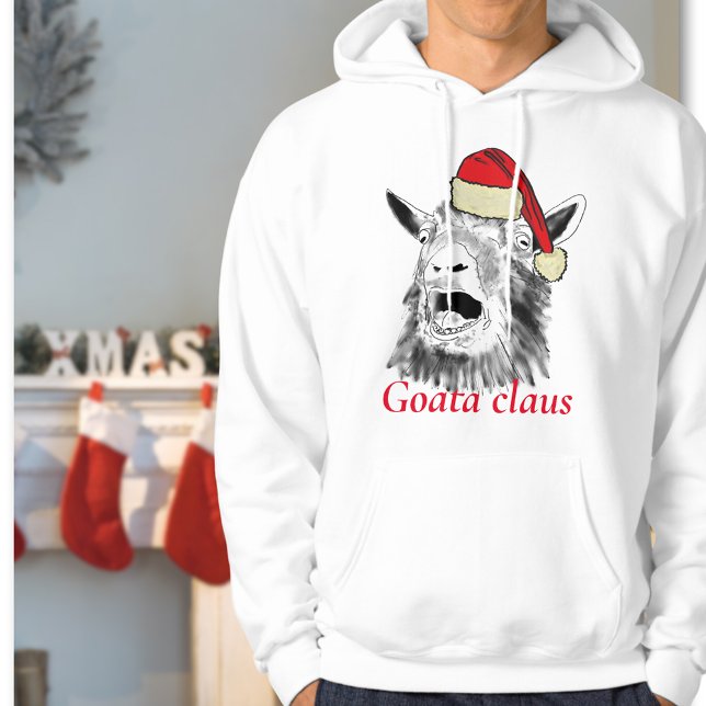 Schreie Ziege ein Weihnachtsfest Hoodie (Goata Claus funny screaming goat christmas sweatshirt )