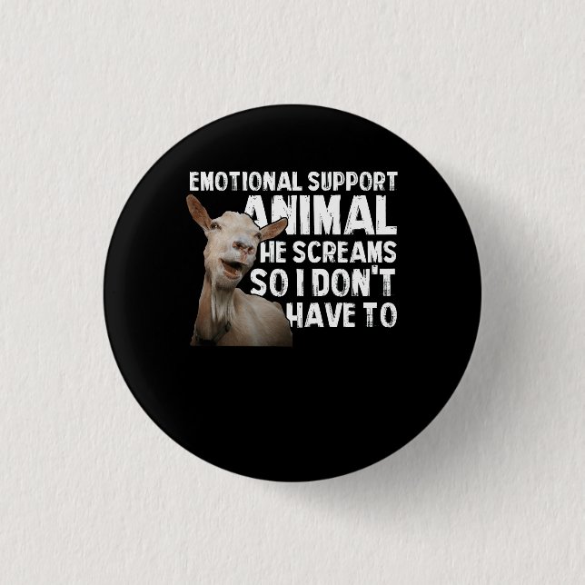 Schreie Ziege emotionale Unterstützung Tierziegenh Button (Vorderseite)