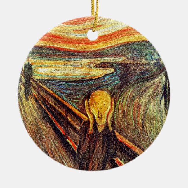 Schreien Sie durch Munch ~ schreienden roten Keramikornament (Vorne)