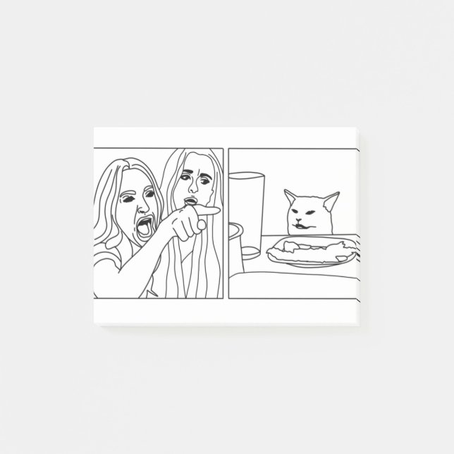 Schreien von Frauen in der Kontur Post-it Klebezettel (Vorderseite)
