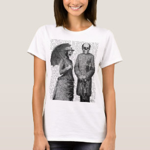 Schreiende Frau und Schädel T-Shirt