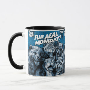 Schreiende Gesichter in Schwarz-Weiß-Fanzine-Kunst Tasse