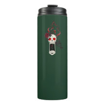 Schreiende Kerzen-Schädel-Rosen-Gothic-Thermal-Tum