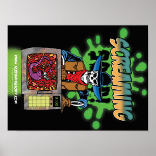 SCHREIENDE SUPPE! Deadwest Mikrowellen-Logo-Plakat Poster