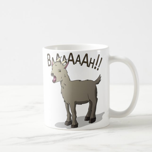 Schreiende Ziegen-Gekritzel-Nudel-Entwürfe Kaffeetasse (Rechts)