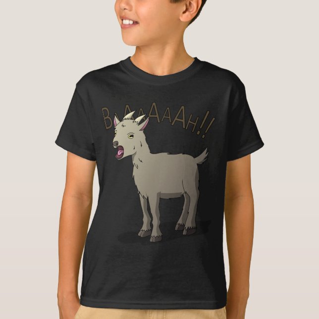 Schreiende Ziegen-Gekritzel-Nudel-Entwürfe T-Shirt (Vorderseite)