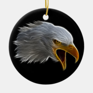 Schreiender amerikanischer Weißkopfseeadler-Kopf Keramik Ornament