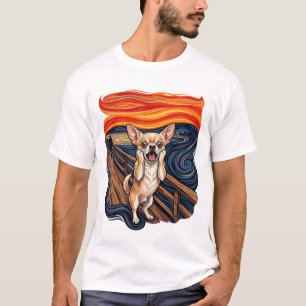 Schreiender Chihuahua Hund Schreie Brücke_1 T-Shirt