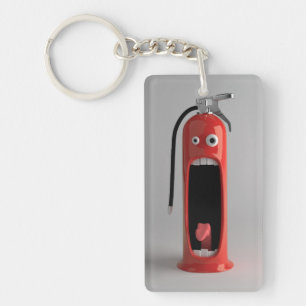 Schreiender Feuerlöscher-Acryl-Schlüsselanhänger Schlüsselanhänger