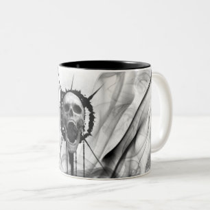 Schreiender Schädel-ewige Todesschrei-(weiße) Zweifarbige Tasse