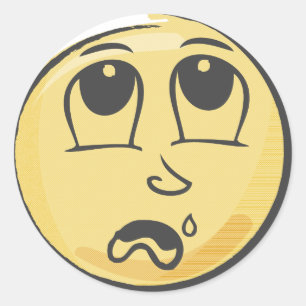 Schreiendes Emoji Runder Aufkleber