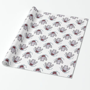 Schreiendes grölendes Häschen-Muster des Häsche Geschenkpapier