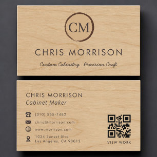 Schreiner Holz QR Code Professional Visitenkarte