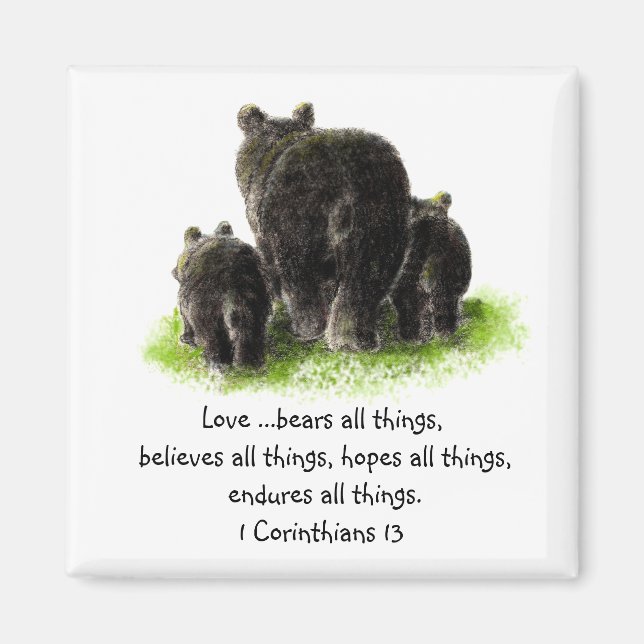 Schrift 1 Korinther 13:4 Liebe ist Magnet (Vorne)