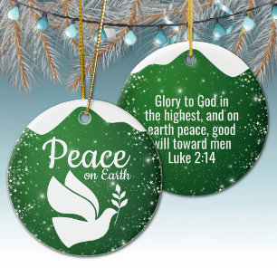 Schrift Christlicher Glaube Festliches Grün 🕊⛪️ � Keramik Ornament